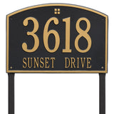 Whitehall Cape Charles Estate Lawn 2-Line Personalized Address Plaque - Black/Gold