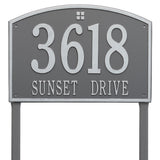 Whitehall Cape Charles Estate Lawn 2-Line Personalized Address Plaque - Pewter/Silver