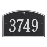 Whitehall Cape Charles Standard Wall 1-Line Personalized Address Plaque - Black/Silver