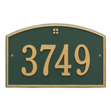 Whitehall Cape Charles Standard Wall 1-Line Personalized Address Plaque - Green/Gold