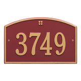Whitehall Cape Charles Standard Wall 1-Line Personalized Address Plaque - Red/Gold