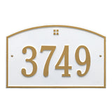 Whitehall Cape Charles Standard Wall 1-Line Personalized Address Plaque - White/Gold