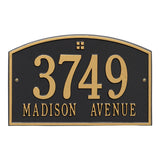 Whitehall Cape Charles Standard Wall 2-Line Personalized Address Plaque - Black/Gold