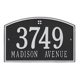 Whitehall Cape Charles Standard Wall 2-Line Personalized Address Plaque - Black/Silver