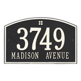 Whitehall Cape Charles Standard Wall 2-Line Personalized Address Plaque - Black/White