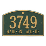 Whitehall Cape Charles Standard Wall 2-Line Personalized Address Plaque - Green/Gold