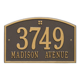 Whitehall Cape Charles Standard Wall 2-Line Personalized Address Plaque - Bronze/Gold