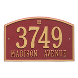 Whitehall Cape Charles Standard Wall 2-Line Personalized Address Plaque - Red/Gold