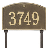 Whitehall Cape Charles Standard Lawn 1-Line Personalized Address Plaque - Antique Brass