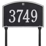 Whitehall Cape Charles Standard Lawn 1-Line Personalized Address Plaque - Black/Silver