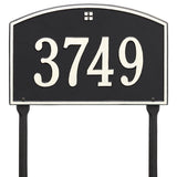 Whitehall Cape Charles Standard Lawn 1-Line Personalized Address Plaque - Black/White