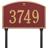 Whitehall Cape Charles Standard Lawn 1-Line Personalized Address Plaque - Red/Gold