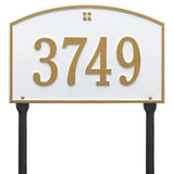 Whitehall Cape Charles Standard Lawn 1-Line Personalized Address Plaque - White/Gold