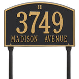 Whitehall Cape Charles Standard Lawn 2-Line Personalized Address Plaque - Black/Gold