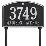 Whitehall Cape Charles Standard Lawn 2-Line Personalized Address Plaque - Black/Silver