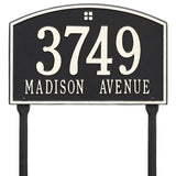 Whitehall Cape Charles Standard Lawn 2-Line Personalized Address Plaque - Black/White