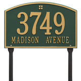 Whitehall Cape Charles Standard Lawn 2-Line Personalized Address Plaque - Green/Gold