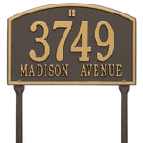 Whitehall Cape Charles Standard Lawn 2-Line Personalized Address Plaque - Bronze/Gold