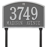 Whitehall Cape Charles Standard Lawn 2-Line Personalized Address Plaque - Pewter/Silver