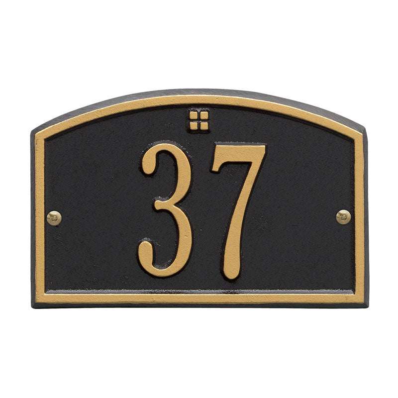 Whitehall Cape Charles Petite Wall 1-Line Personalized Address Plaque - Black/Gold