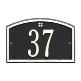 Whitehall Cape Charles Petite Wall 1-Line Personalized Address Plaque - Black/White