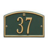 Whitehall Cape Charles Petite Wall 1-Line Personalized Address Plaque - Green/Gold