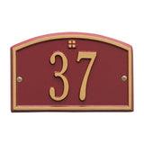 Whitehall Cape Charles Petite Wall 1-Line Personalized Address Plaque - Red/Gold