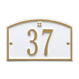 Whitehall Cape Charles Petite Wall 1-Line Personalized Address Plaque - White/Gold