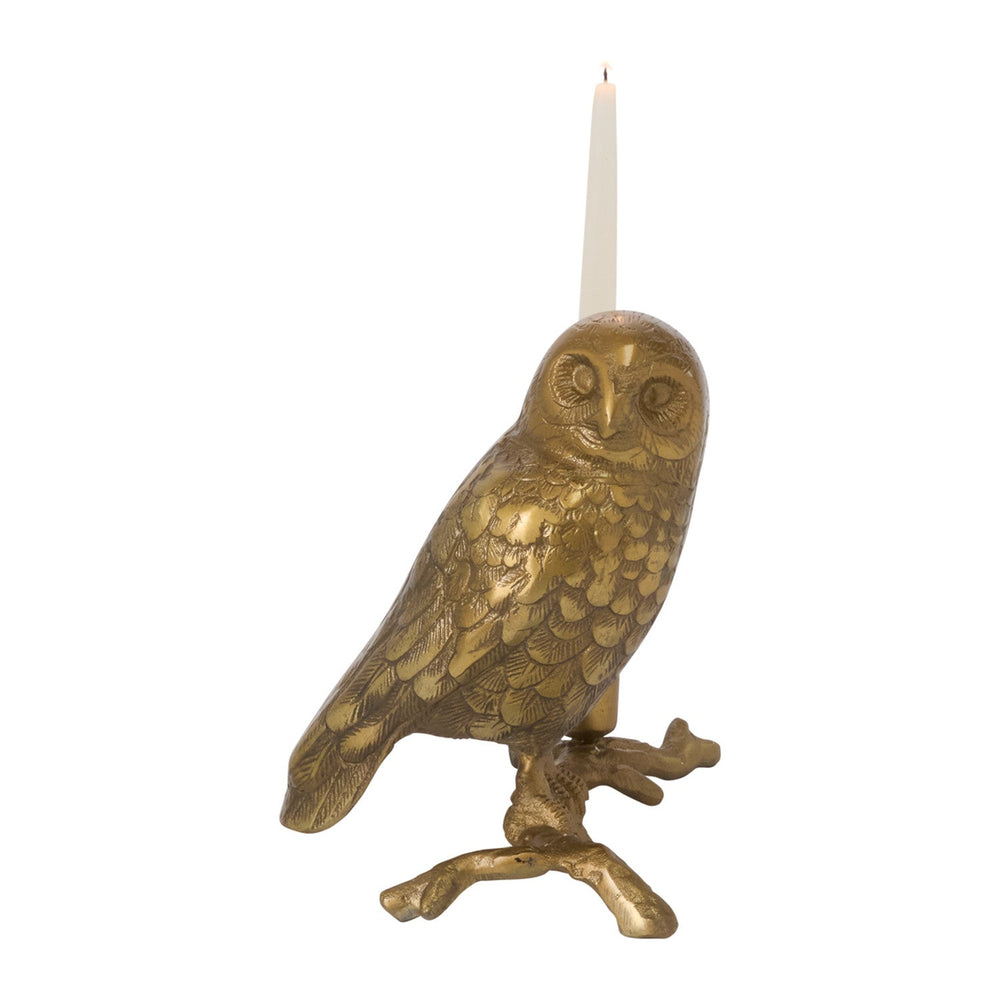 Owl's Watch Metal Candleholder By Accent Decor