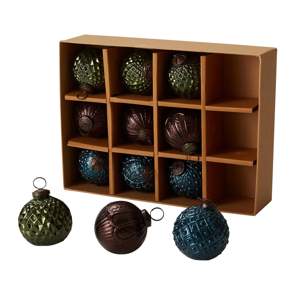 Angelica Set Glass Ornaments (Set of 12) By Accent Decor