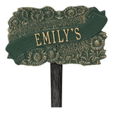 Whitehall TLC Garden Lawn Personalized Plaque - Green/Gold