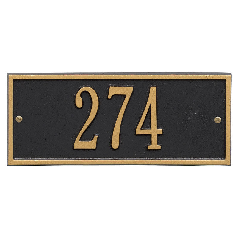 Whitehall Hartford Mini Wall 1-Line Personalized Address Plaque - Black/Gold