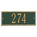 Whitehall Hartford Mini Wall 1-Line Personalized Address Plaque - Green/Gold