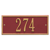 Whitehall Hartford Mini Wall 1-Line Personalized Address Plaque - Red/Gold