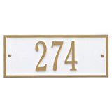 Whitehall Hartford Mini Wall 1-Line Personalized Address Plaque - White/Gold