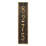 Whitehall Delaware Vertical Wall 1-Line Personalized Address Plaque - Black/Gold