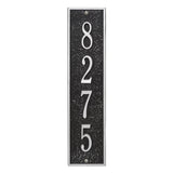 Whitehall Delaware Vertical Wall 1-Line Personalized Address Plaque - Black/Silver