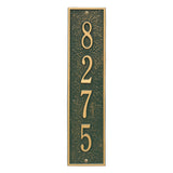 Whitehall Delaware Vertical Wall 1-Line Personalized Address Plaque - Green/Gold