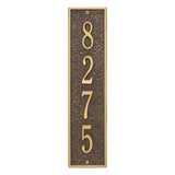 Whitehall Delaware Vertical Wall 1-Line Personalized Address Plaque - Bronze/Gold