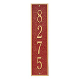 Whitehall Delaware Vertical Wall 1-Line Personalized Address Plaque - Red/Gold