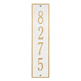 Whitehall Delaware Vertical Wall 1-Line Personalized Address Plaque - White/Gold