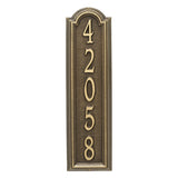 Whitehall Manchester Vertical Wall 1-Line Personalized Address Plaque - Antique Brass