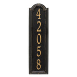 Whitehall Manchester Vertical Wall 1-Line Personalized Address Plaque - Black/Gold