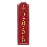 Whitehall Manchester Vertical Wall 1-Line Personalized Address Plaque - Red/Gold
