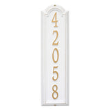 Whitehall Manchester Vertical Wall 1-Line Personalized Address Plaque - White/Gold