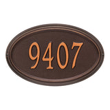 Whitehall Concord Oval Standard Wall 1-Line Personalized Address Plaque - Antique Copper