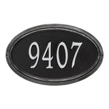 Whitehall Concord Oval Standard Wall 1-Line Personalized Address Plaque - Black/Silver