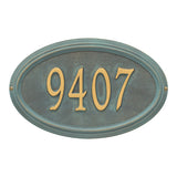 Whitehall Concord Oval Standard Wall 1-Line Personalized Address Plaque - Bronze/Verdigris