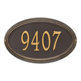 Whitehall Concord Oval Standard Wall 1-Line Personalized Address Plaque - Bronze/Gold