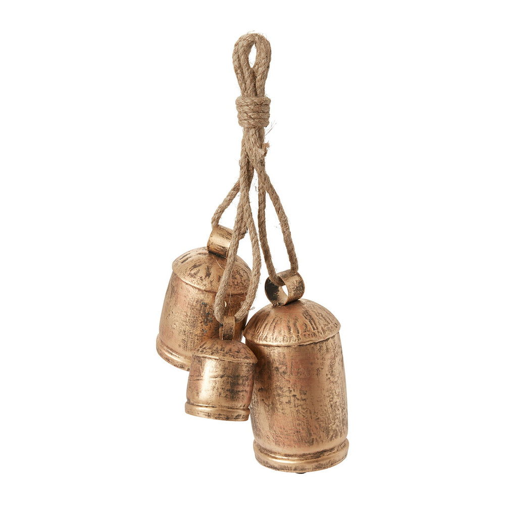 Gathered Hanging Metal Decorative Bell By Accent Decor